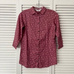 H&M Girls Mauve Stars print Shirt Dress long sleeve, size US 6X (6-7 Yrs) cotton